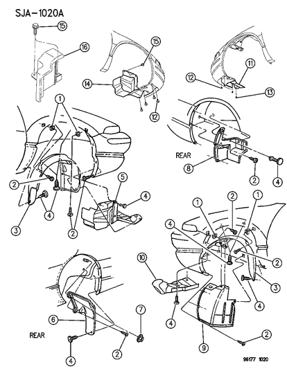 1996 Dodge Stratus Splash Shield Diagram