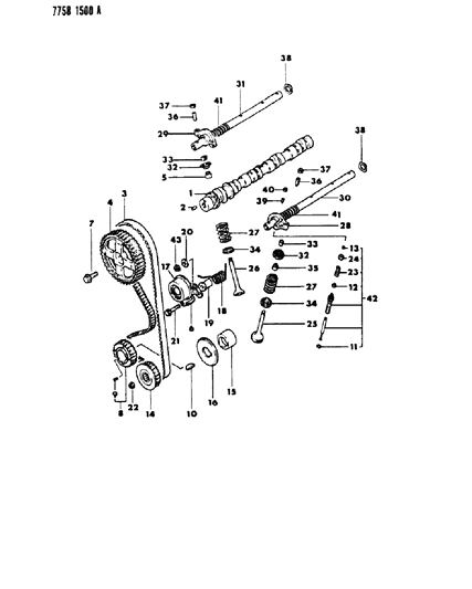 1988 Dodge Colt Camshaft & Valves Diagram 1