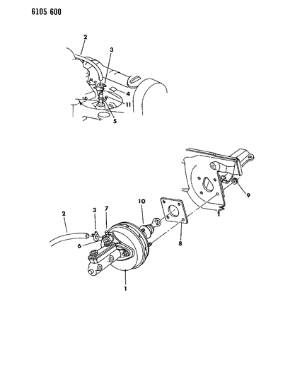 1986 Dodge Omni Booster, Power Brake Diagram