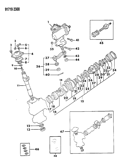 1991 Dodge Ram 50 Gear - Power Steering Diagram