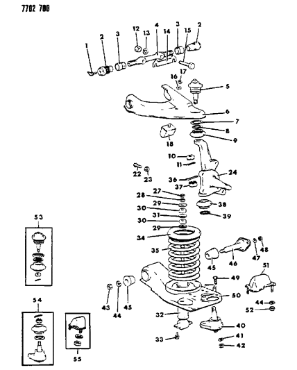 1987 Dodge Raider Suspension - Front Diagram 2