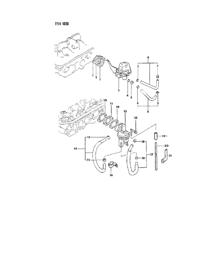 1987 Dodge Ram 50 Fuel Pump Diagram