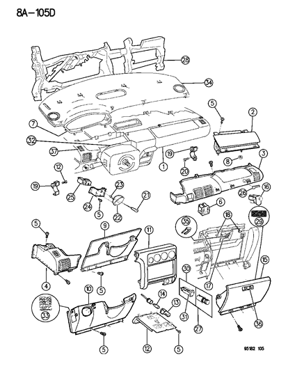 1995 Dodge Neon PLT Assembly-Assembly - Instrument Panel Fuse Access Diagram for LE15PS6