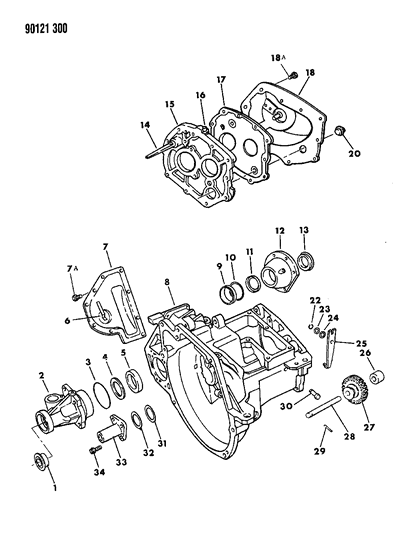 1990 Chrysler TC Maserati Case, Transaxle & Related Parts Diagram