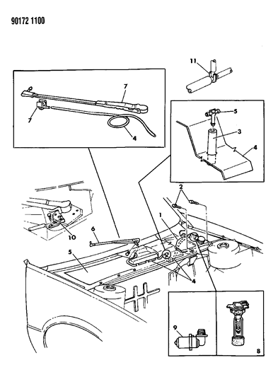 1990 Dodge Daytona Windshield Washer System Diagram