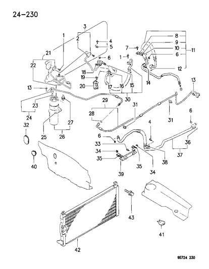 1996 Dodge Stealth O Ring-Air Conditioning Line Diagram for MR117263