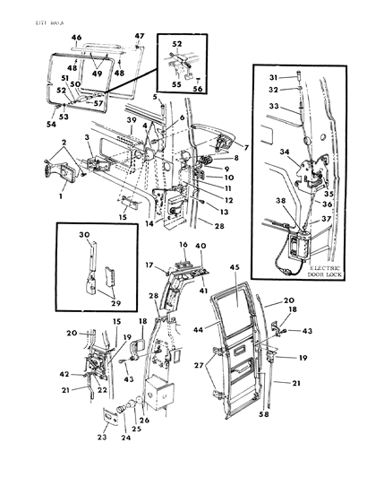 1984 Dodge Ram Wagon Door, Hinged Cargo Diagram