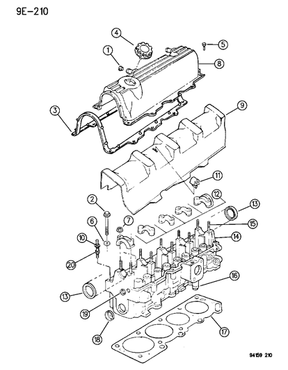 1994 Dodge Shadow Cylinder Head Diagram 1