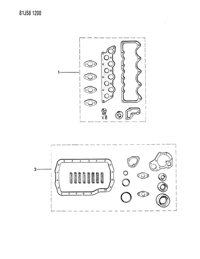 1986 Jeep Wrangler Engine Gasket Sets Diagram 1