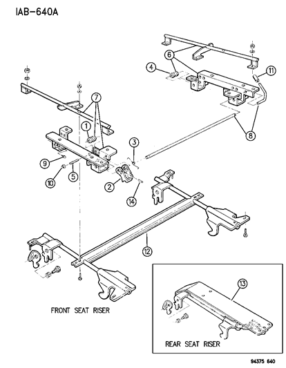 1995 Dodge Ram Wagon Travel Seat System Diagram 3