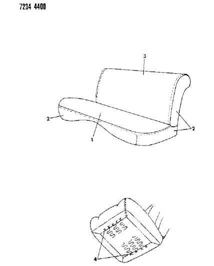 1987 Chrysler LeBaron Base Rear Seat Diagram 6