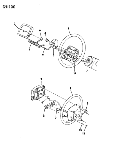 1992 Chrysler LeBaron Sedan Steering Wheel Diagram
