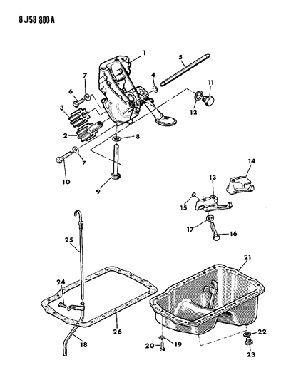 1989 Jeep Comanche Engine Oiling Diagram 1