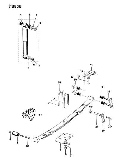 1984 Jeep Wrangler Bushing Diagram for J5355966