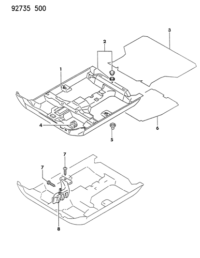 1993 Dodge Colt Carpeting Diagram