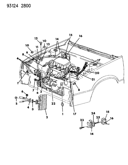 1993 Dodge Daytona Plumbing - A/C & Heater Diagram 3