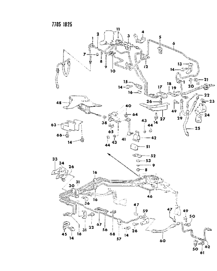 1988 Dodge Colt Lines & Hoses Diagram