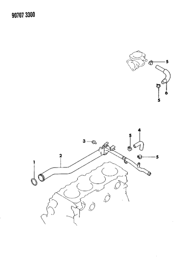 1990 Dodge Colt Water Hose & Pipe Diagram 3