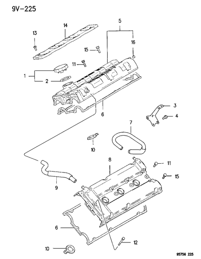 1995 Dodge Stealth Rocker Cover Diagram 1