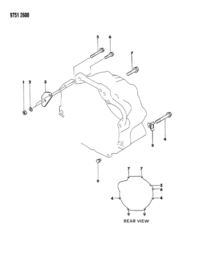 1989 Dodge Raider Mounting Bolts And Brackets Diagram
