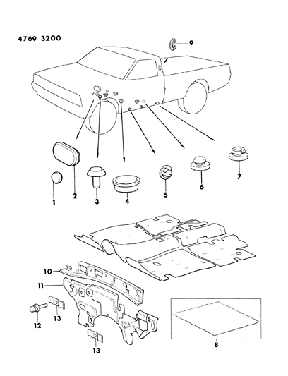 1984 Dodge Ram 50 Plugs Silencers & Insulators Diagram