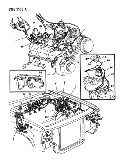 1987 Dodge Dakota Wiring - Engine - Front End & Related Parts Diagram 2