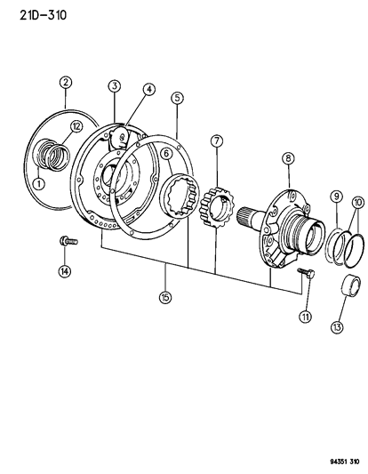 1994 Dodge Ram Wagon Oil Pump With Reaction Shaft Diagram 3