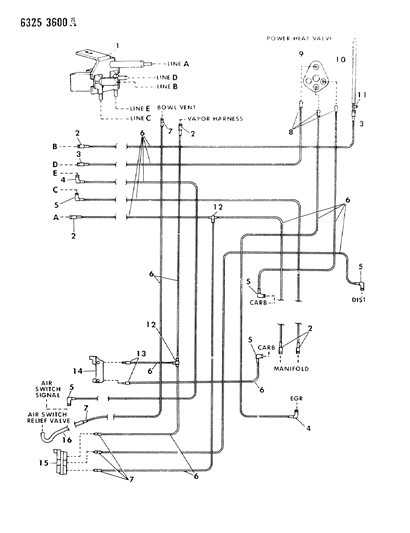 1986 Dodge Ram Van EGR Hose Harness Diagram 11