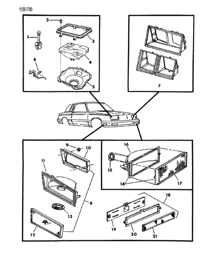 1985 Chrysler LeBaron Base Lamps - Front Diagram