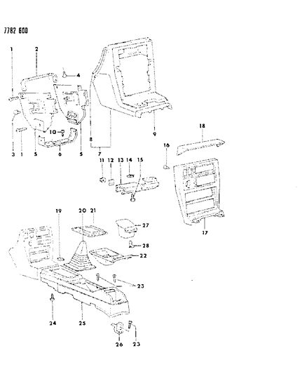 1988 Dodge Colt Consoles Diagram