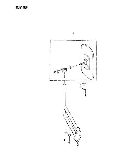 1984 Jeep Wrangler Mirror - Exterior Diagram 2