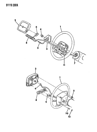 1991 Chrysler LeBaron Sedan Steering Wheel Diagram