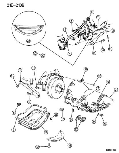 1994 Dodge Ram 2500 Shield-Clutch Housing Dust Diagram for 52117614