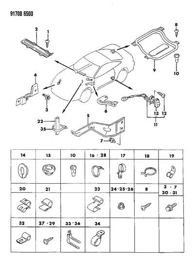 1991 Dodge Stealth Attaching Parts - Wiring Harness Diagram
