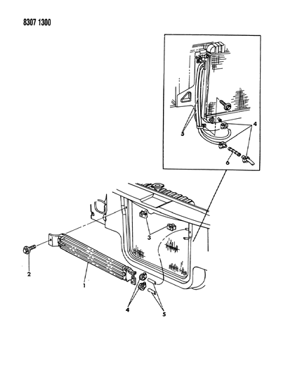 1988 Dodge Dakota Oil Cooler - Auxiliary Diagram