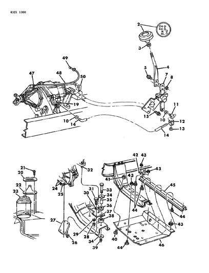 1984 Dodge W150 Controls & Mounting, Transfer Case Diagram 2