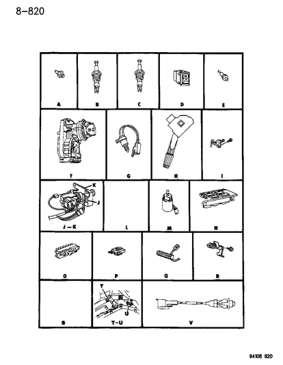1994 Chrysler LeBaron Sedan Switches Diagram