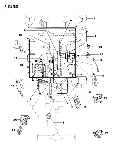 Wiring - Engine Compartment - 1986 Jeep Comanche