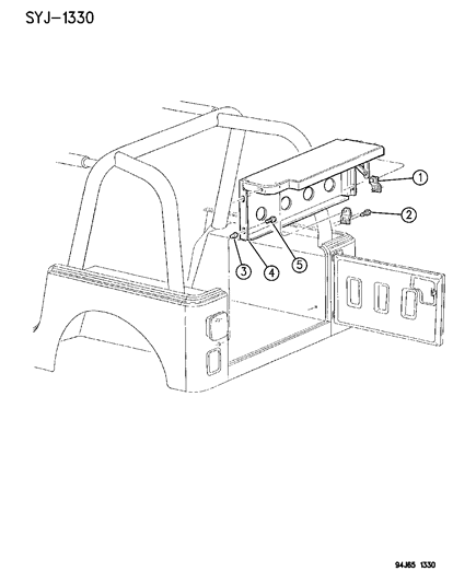 1994 Jeep Wrangler Add-A-Trunk Diagram