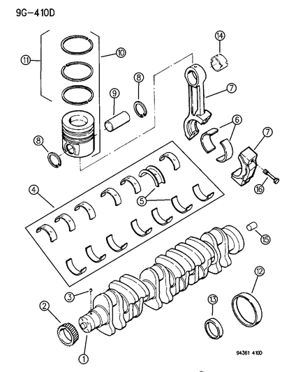 1996 Dodge Ram 2500 PIST Pkg-Piston Diagram for 4761334