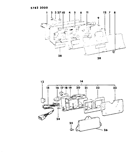 1985 Dodge Ram 50 Cluster, Instrument Panel Diagram 1