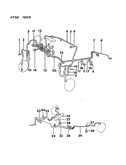 1984 Dodge Colt Lines & Hoses, Brake Diagram 3