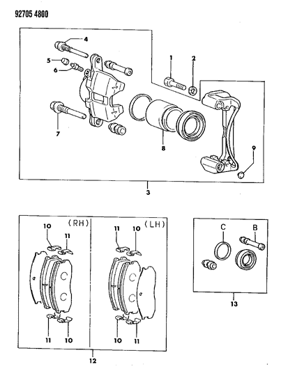 1992 Dodge Colt Front Brakes Diagram