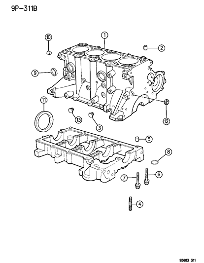 1995 Chrysler Sebring Cylinder Block Diagram 1