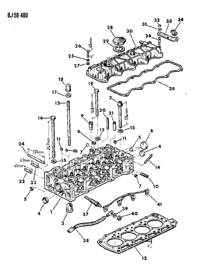 1987 Jeep Wrangler Cylinder Head Diagram 1