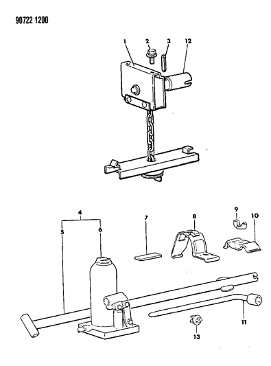 1990 Dodge Ram 50 Spare Tire Carrier Diagram