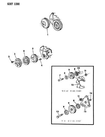 1987 Dodge D250 Drive Pulleys Diagram 1