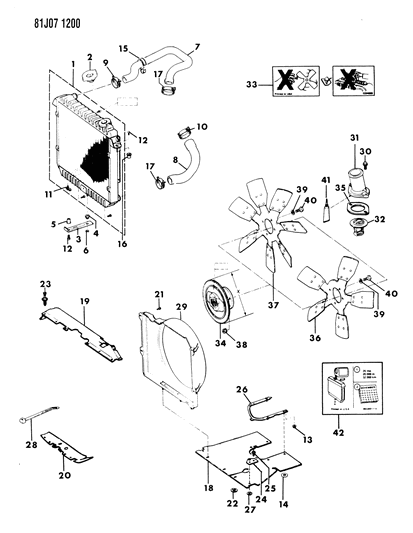 1986 Jeep Cherokee Thermostat Diagram for 83500813