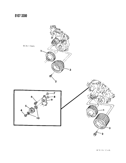 1988 Chrysler Fifth Avenue Drive Pulleys Diagram