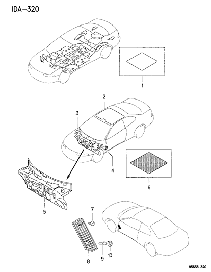 1996 Dodge Avenger Silencer & Footrest Diagram